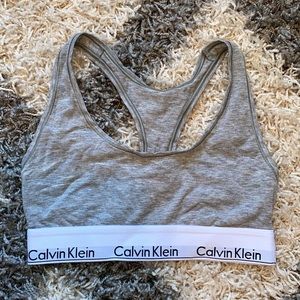 grey Calvin Klein sports bra